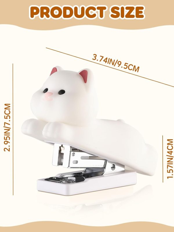 Cute Cat-Shaped Mini Stapler with Compact Desktop Design for School Office and Home