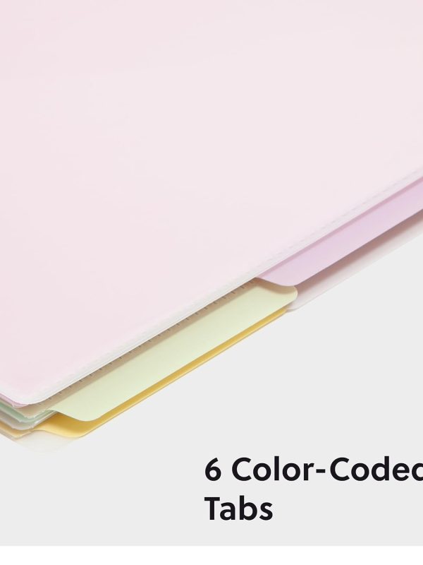 Pastel Plastic File Folders with Color-Coded Tabs for Documents, Projects and Office Organization